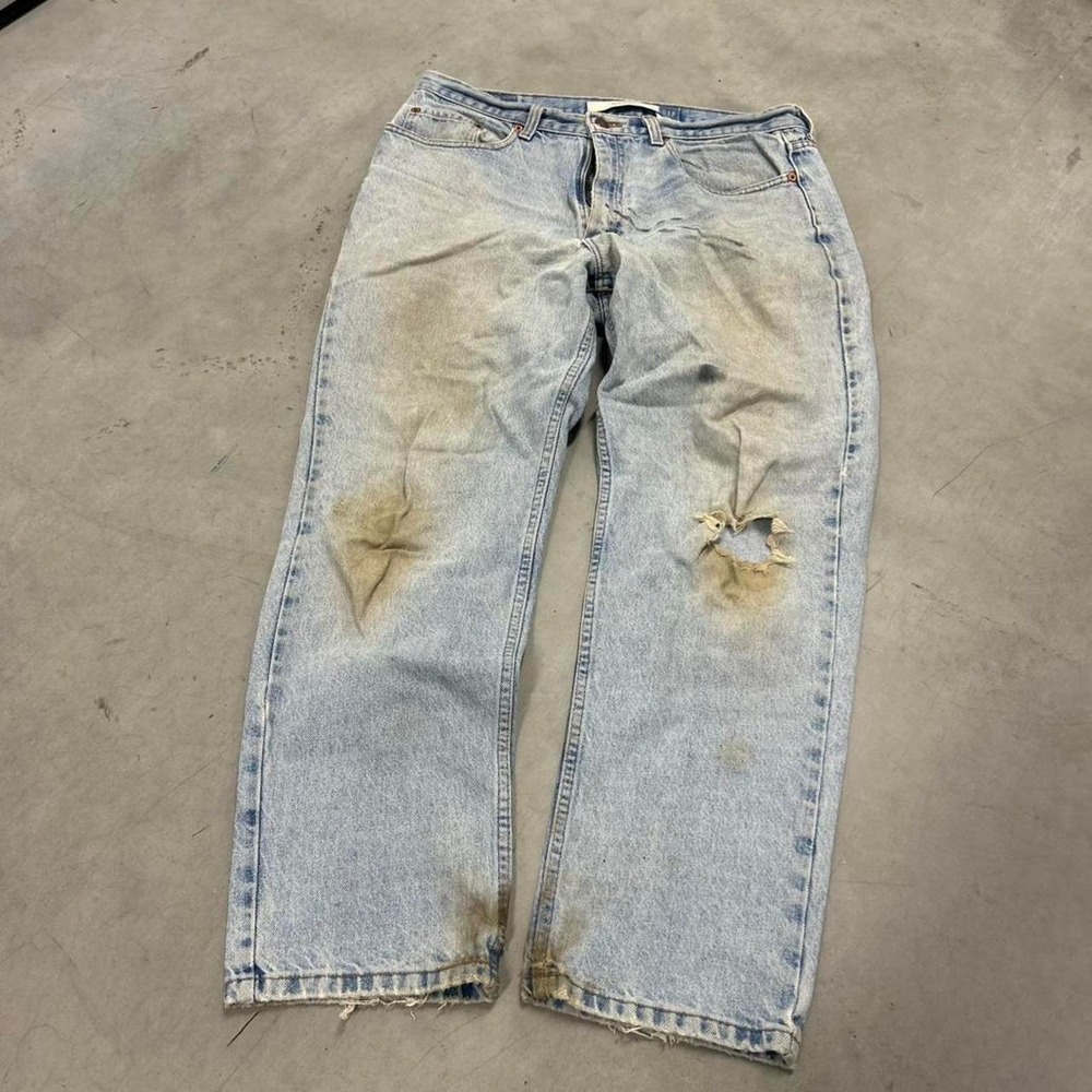 Y2K Grunge‎ Style Light Wash Distressed Wide Leg Relaxed Jeans